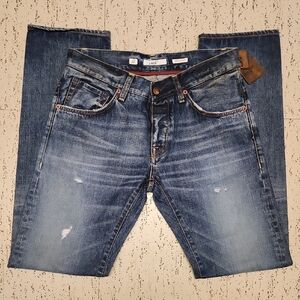 2 Men Italy Distressed Straight Leg Jeans